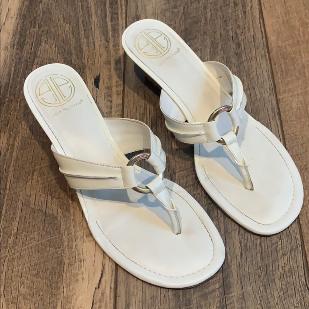 Lilly Pulitzer white McKim wedge sandal